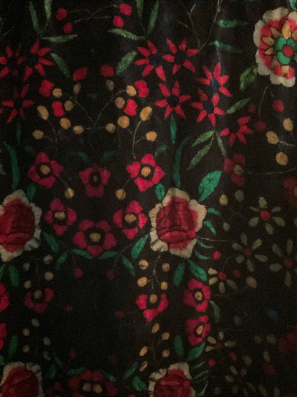 Johnny Was Floral Luxury Silk Velvet Tunic Top Button Up Dress Rich Boho Whimsy - Picture 3 of 9